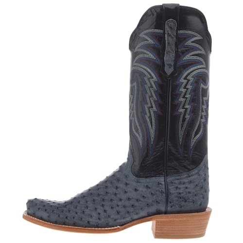 Men`s American Blue Jean Full Quill Ostrich 13In Navy Goat Top Boot2