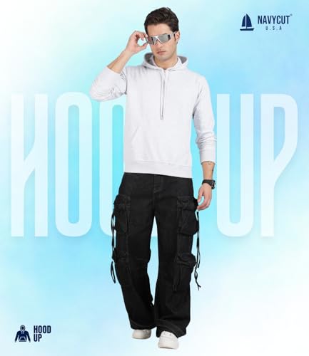 Image of Cotton Hoodies for Men | Pullover | Winter Wear | Hoodie | Hooded Sweatshirt | Kangaroo Pockets Hoodie|Regular Fit |Size S- 2XL