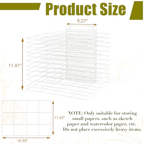 Image of Art Drying Rack for Classroom Paint Drying Rack Small Wall Art Storage Rack with 12 Removable Shelves for Classrooms and Art Studios (White, 12 Shelves)