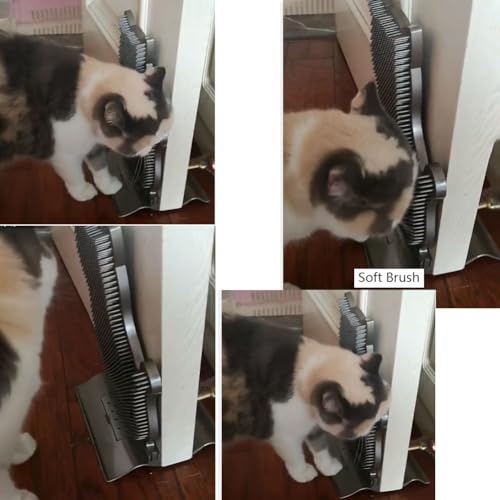 Image of Cat Corner Self Groomer Brush with Catnip - Soft Wall Scratcher and Grooming Brushes - Pet Self Massage Combs for Indoor Cats