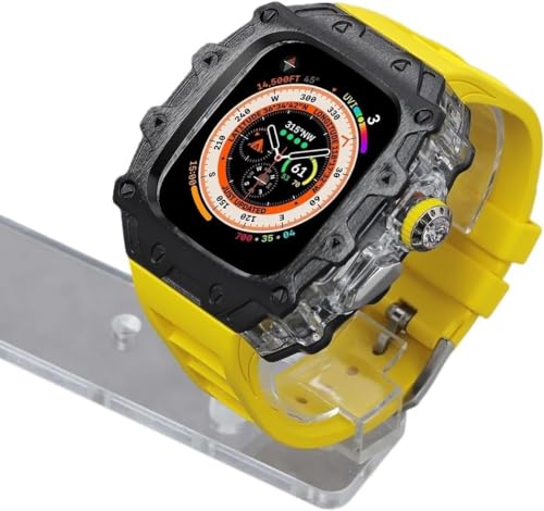 Boîtier en alliage pour Apple Watch Ultra 2 49mm avec bracelet caoutchouc SCHIK
