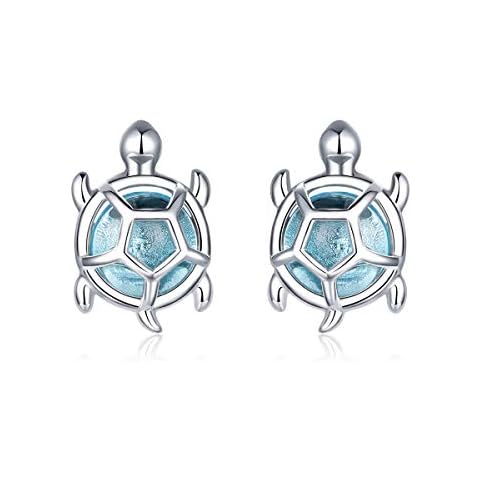 GDDX Sterling Silver Sea Turtles Stud Earrings Blue Crystal Cute Animal Earrings Jewellery For Women Girls Cover