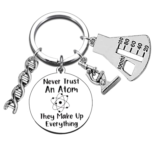 YCSPMO Chemistry Science Teacher Gifts Scientist Keychain for Christmas Retirement Inspirational Gifts for Chemist Forensic Science Lovers Physicist Student Researcher Microbiology Laboratory Jewelry