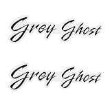 2PCS Grey Ghost 3D Car Emblem Durable Waterproof Plastic Auto Badge Decal Personalized Vehicle Exterior Decoration Sticker Universal Fit for Cars Trucks SUVs Motorcycles