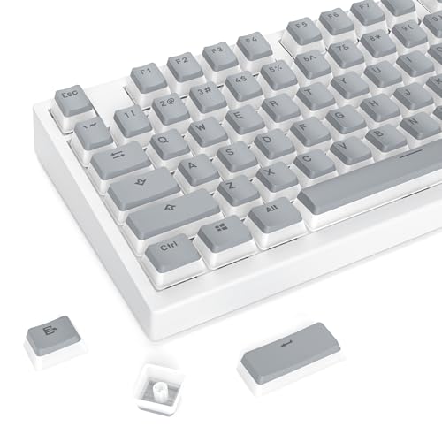 Kit Touches PBT Double Shot Haute Densité | SOLIDEE Gray Pudding OEM pour Clavier Durable