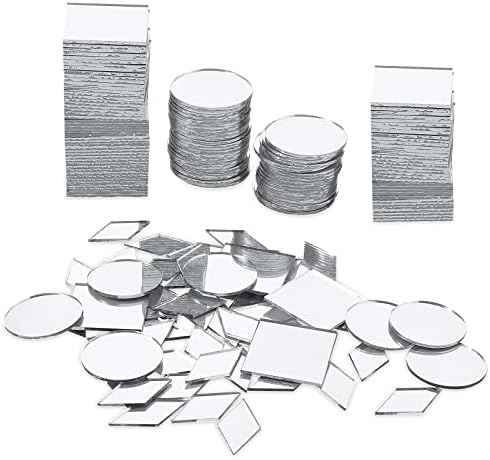  Prasacco 120 Pcs Small Mirrors for Crafts, 3 Shapes Mirror  Pieces for Crafts, Square Diamond Round Craft Mirror DIY Mirror Mosaic  Tiles for Disco Ball Lamp Framing Decoration : Arts, Crafts