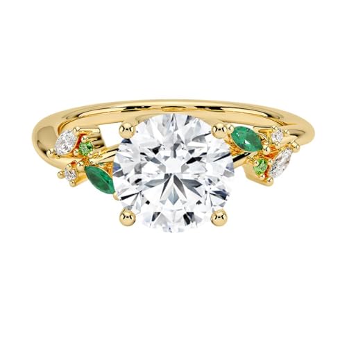 Amazon.com: SILVELY 2 Ct Round Cut Diamond Classic Leaf Vine Nature ...