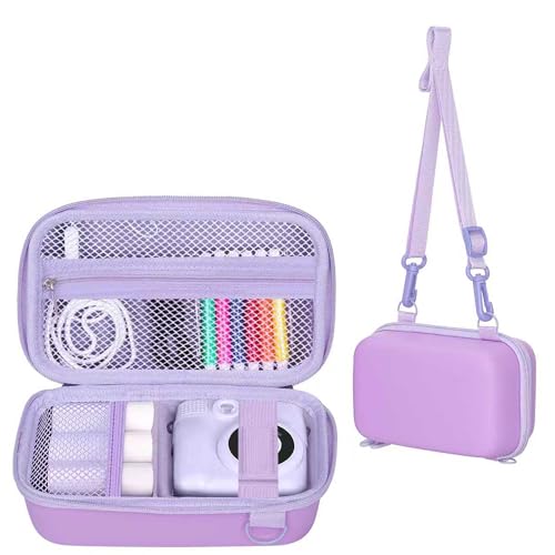 Leayjeen Kinder-Kameratasche, kompatibel mit HiMont/GREENKINDER/Hiievpu/CalineGam/Gofunly/AMCLID/uleway, mit Tragegurt und Schultergurt (nur Tasche) Lila