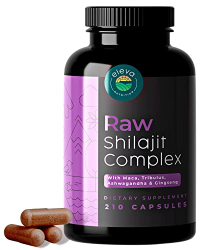 Shilajit Capsules, Pure Himalayan Shilajit Contains Vital Trace Minerals and Fulvic Acid â€” Natural Blend with Ashwagandha, Tribulus Terrestris, Maca Powder and Ginseng Root â€” 210 Capsules