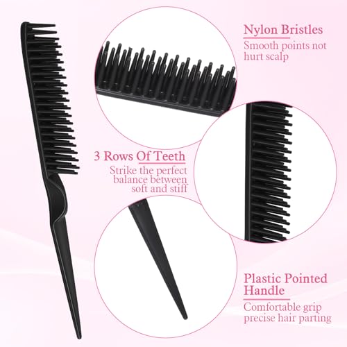 Set de 4 peines de 3 filas para cabello natural miniatura 4