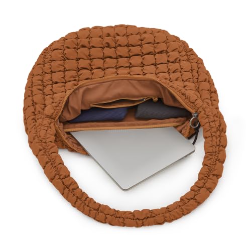Image of ODODOS Quilted Carryall Tote Bag for Women Crossbody Hobo Lightweight Padding Shoulder Bag