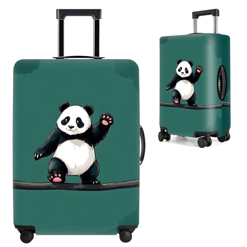 Image of Asian Panda Luggage Cover - Cute Bear Print Suitcase Protector, Perfect Travel Gift for Panda Lovers Visiting China, Fits 29 inch-32 Suitcase,XL,Panda