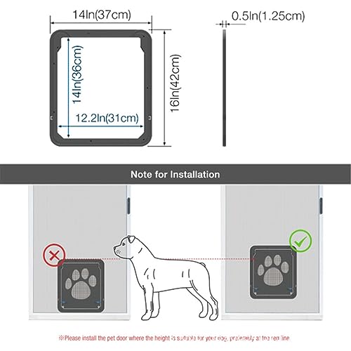 Leyeet Porta de tela para animais de estimação, porta de malha com trava automática magnética, porta