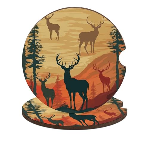 Portavasos decorativos para auto de madera 2.6" 2 piezas miniatura 1