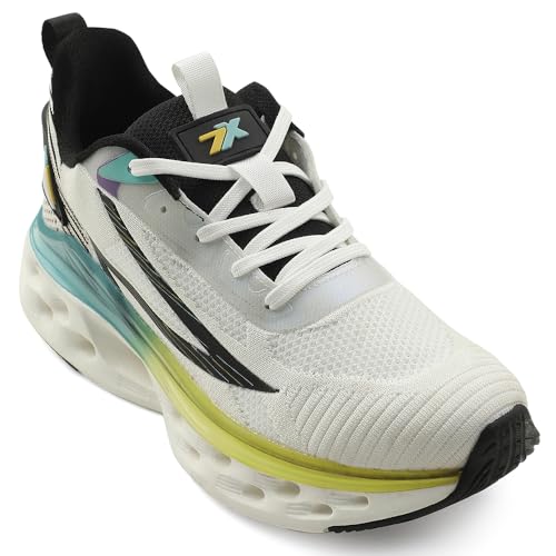 Image of Liberty Leap7x NEPTUNE-1E Men Sports Running Shoes - Black & White | Comfortable and Durable Lace-Up Closure - Suitable for Lacing Walking, Gym, Jogging and Outdoor Shoes for Man - Cushioned Footbed