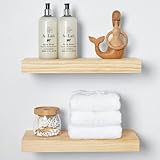 Homeforia Rustic Farmhouse Floating Shelves, Bathroom Wooden Shelves for Wall Mounted, Thick Industr