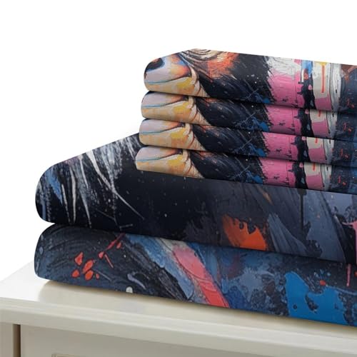 Linge de lit gorille 3D 135x200cm housse de couette microfibre douce