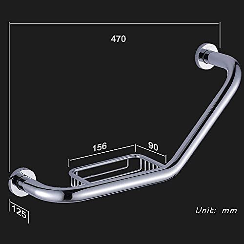 Barre de sécurité douche et poignée de support anti-slip chrome - 4