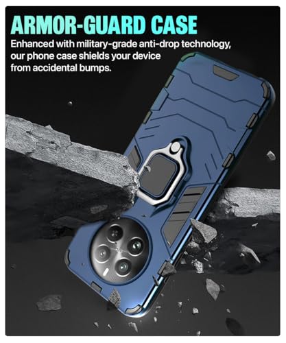 Image of WOW IMAGINE Shock Proof Back Case Mobile Cover for Realme 12 Pro 5G | Realme 12 Pro Plus 5G | P1 Pro 5G | Back Cover Case (Tough Armor | Hybrid PC + TPU | Ring Holder & in-Built Kickstand | Blue)