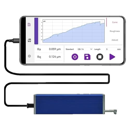 Roughness Tester, MSJ210 Portable Surface Roughness Tester Intelligent Detector with Data Export for Metal Industrial Inspection,for Metal Plastic Wood Finish Measurement