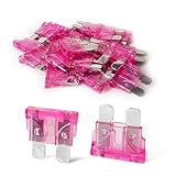 RBOKO 20Pcs 3 Amp Standard Car Fuses, Automotive Replacement Fuses (ATO/APR/ATS), Mini Blade Style Fuses Compatible with RV, Automotive, Trucks, Motorcycle, Camper, SUV, Boat(3 AMP/32V), Magenta-3A