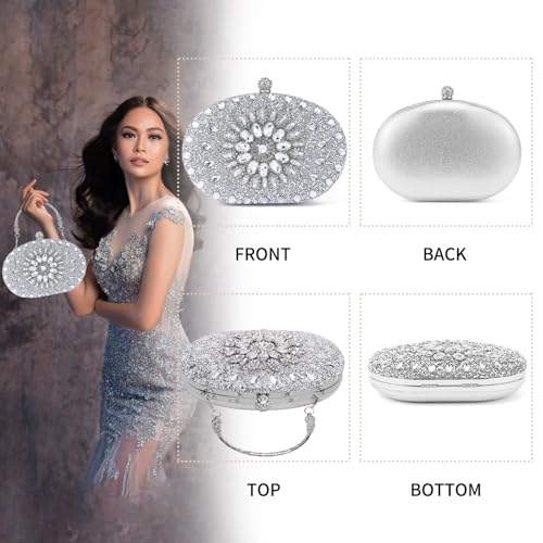 Image of Sparkly Women's Evening Clutch Purses Rhinestone Bag Luxury Handbags For Weddings Formal Prom Party