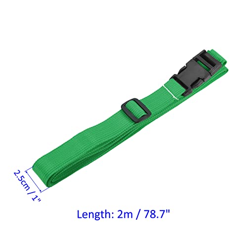 Image of M METERXITY 1 Pack Luggage Straps- Travel Baggage Accessories Adjustable Suitcase Belt with Quick Release Buckle, Apply to Travel (2 Meters, Green)