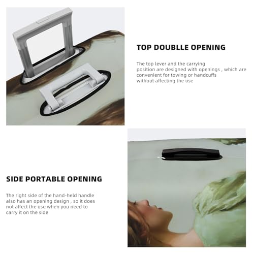 Young Woman In A Light Green Dress Elastic Travel Luggage Covers Dustproof Scratch-Resistant Suitcase Protector Fit 22-24 Inch3