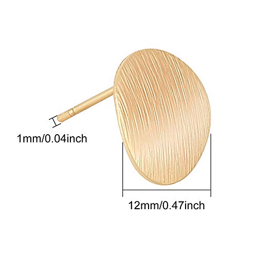 image for BENECREAT 20PCS 18K Gold Plated Earring Round Earring Studs Post with 