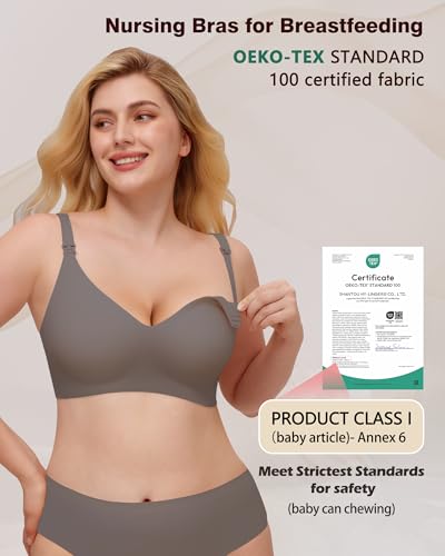 Image of As Fairy Seamless Nursing Bras for Breastfeeding Soft Wireless Sleep Maternity Bralette Regular and Plus Size