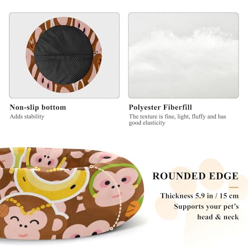 Lit pour chien déhoussable lavable marron taille M panier singe doux