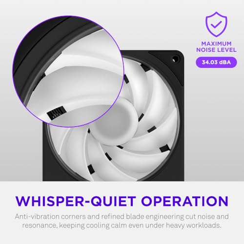 Image of NZXT F140 RGB - 140mm PWM RGB PC Case Fan, 8 LEDs - Black