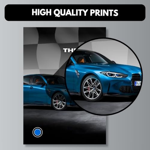 Image of BMW S1000RR Poster | BMW M4 Poster Split Design Cars | M1000RR 3 A3 Sized Car Posters for Wall | Large Size (89 x 42 cm) Sportscar Superbike Wall Art | Bike M4 M3 Car Posters for Wall, Room, Study Table
