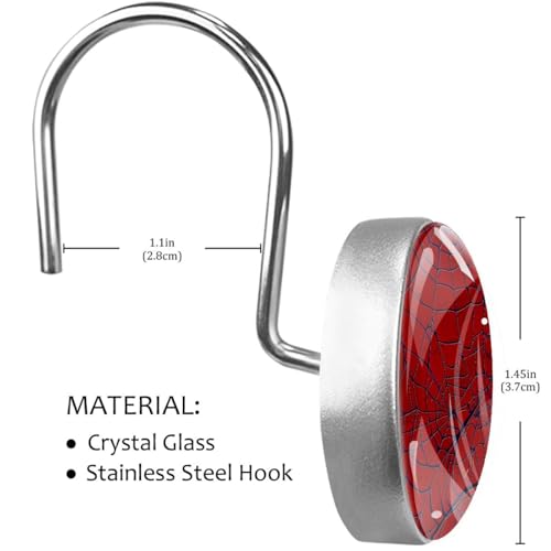 Ganchos para cortina de ducha Art Red resistentes al óxido para accesorios de baño 4