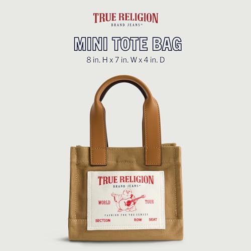 Image of True Religion Tote Bag, Women's Mini Travel Shoulder Bag with Adjustable Strap