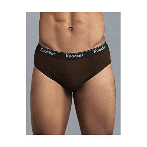 3 Pack 100% Cotton Mens Bikinis Briefs Underwear Solid Knocker Size Large 36-38 Black2