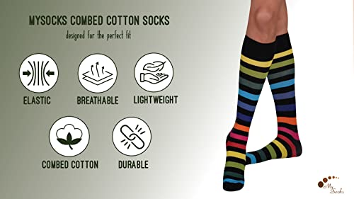 Image of Mysocks Unisex Extra Fine Combed Cotton Rainbow Socks | Seamless Toe | Reflect Your Style | Make Your Steps Enjoyable