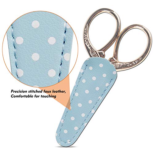 image for Hisuper Embroidery Scissors with Leather Scissor Cover Small 3.6 inch 