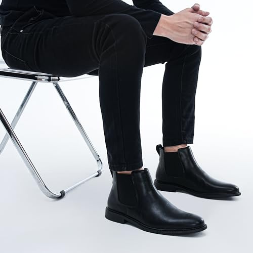 Image of ZOKSOVE Men's Black Chelsea Boots-Slip-On Comfy Mens Casual Suede Ankle Boots