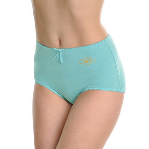 Angelina Cotton Classic High-Rise Briefs With Love Heart Design (6-Pack), G6250_M #TOP2