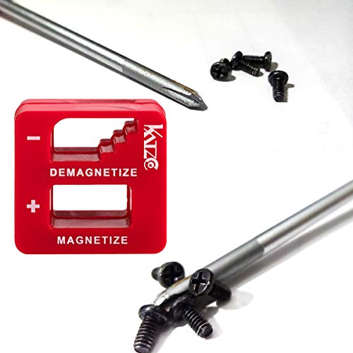 Katzco Red Precision Magnetizer and Demagnetizer - 1 Pack - for Screwdrivers, Screws