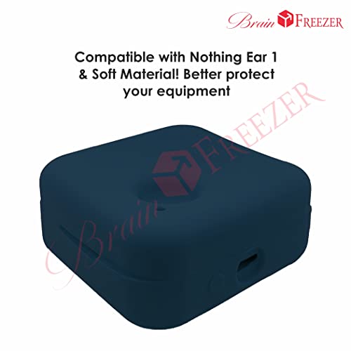 Image of Brain Freezer Stylish Soft Silicone 360 Full Protection Case Cover (Front & Back) Compatible with Nothing Ear (1) Blue (Device Not Included)