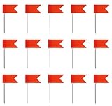 Tupalizy 50PCS Flag Push Pins Travel Map Thumb Tacks Plastic Head with Steel Point for Bulletin Cork Board Picture Hanging World Map Marking Classroom Home Office School Use DIY Craft Project (Red)