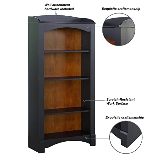 Saint Birch Hawksbury 4-Shelf Traditional Wood Bookcase In Espresso #TOP6