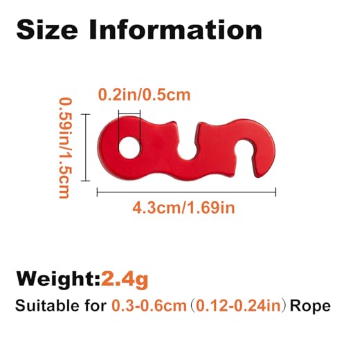Image of SATINIOR 20 Pieces Guyline Tensioner Aluminum Alloy Tent Cord Paracord Tensioner Guy Line Rope Adjusters Cord Tighteners for Outdoor Tent Camping Hiking Accessories