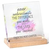 MAIBAOTA Inspirational Gifts for Women Men, Coworker Gifts Retirement Gifts for Women Men, Farewell Gifts for Coworkers Colleagues Friends Teachers Boss, Clear Acrylic Plaque for Office Desk Decor