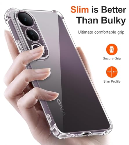 Image of Lustree Compatible with vivo Y400 Pro 5G Back Cover| Clear + TPU Case with 4 Corner Air Cushion Protection & Camera Protection | Slim& Stylus Cover for vivo Y400 Pro 5G