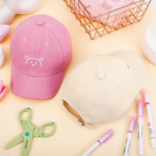 kodinsiivous 2 Paar Baby Kinder Baseball Cap, Verstellbar Sonnenhut Baby Kappe für 2–6 Jahre Junge Mädchen, Snapback Baumwolle Baseballmütze with Bärenmuster Kleinkind Sonnenhut