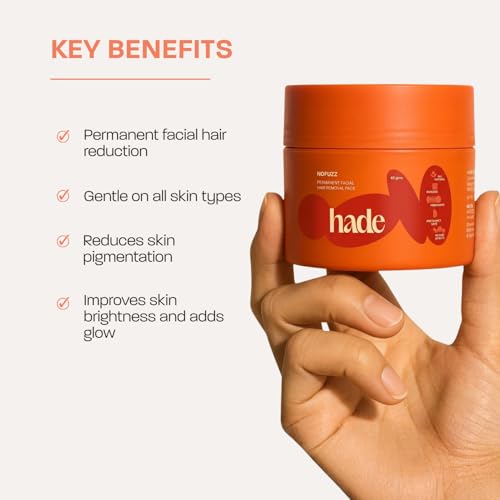 Image of NOFUZZ Turmeric Herbal Permanent Facial Hair Removal Pack | Painless Hair Removal | Lightens Thick Facial Hair | No Irritation, No Skin Rashes | 45g