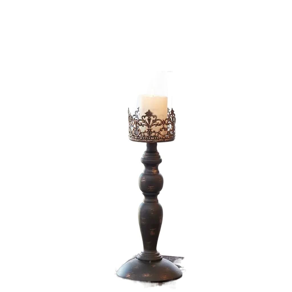 HTTGDGDH Candlestick Candlelight Dinner Props European Romantic Family Retro Candlestick Set A Table Smoked Incense Candle,D-12 * 35cm
